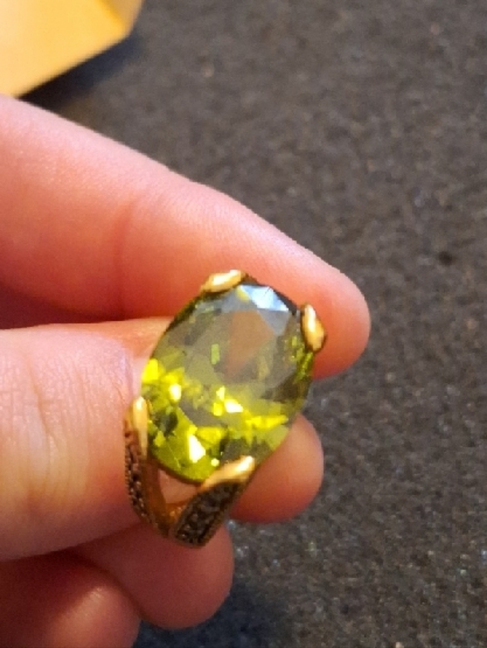 Goldtoned-Setting Green Oval Gemstone Ring - Lia Sophia - Picture 3 of 5